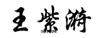 胡問遂王紫漪行書個性簽名怎么寫