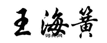 胡問遂王海簧行書個性簽名怎么寫