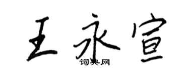 王正良王永宣行書個性簽名怎么寫