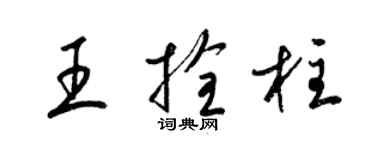 梁錦英王拴柱草書個性簽名怎么寫
