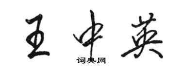 駱恆光王中英行書個性簽名怎么寫