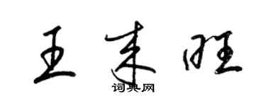 梁錦英王來旺草書個性簽名怎么寫