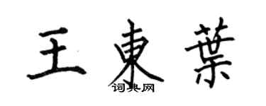 何伯昌王東葉楷書個性簽名怎么寫