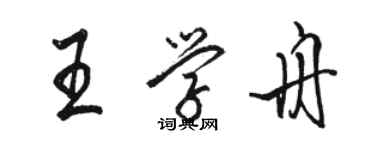 駱恆光王學舟行書個性簽名怎么寫