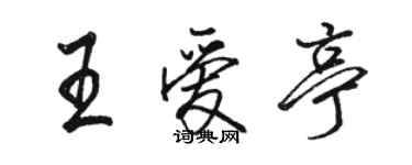 駱恆光王愛亭行書個性簽名怎么寫