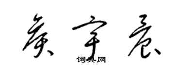 梁錦英侯宇晨草書個性簽名怎么寫