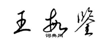 梁錦英王敏鑒草書個性簽名怎么寫