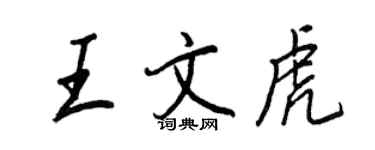 王正良王文虎行書個性簽名怎么寫