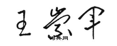 駱恆光王崇軍草書個性簽名怎么寫