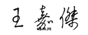 駱恆光王嘉傑草書個性簽名怎么寫