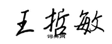 王正良王哲敏行書個性簽名怎么寫