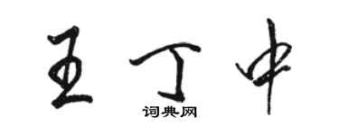 駱恆光王丁中行書個性簽名怎么寫