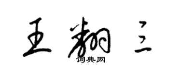 梁錦英王翻三草書個性簽名怎么寫