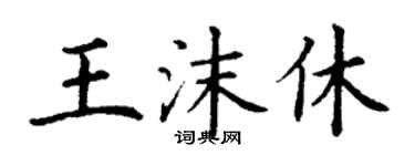丁謙王沫休楷書個性簽名怎么寫