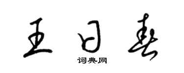 梁錦英王日春草書個性簽名怎么寫