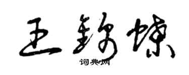 曾慶福王錦蝶草書個性簽名怎么寫