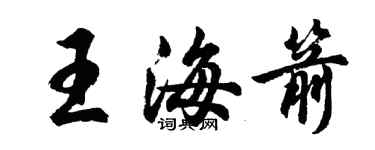 胡問遂王海箭行書個性簽名怎么寫