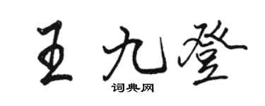 駱恆光王九登行書個性簽名怎么寫