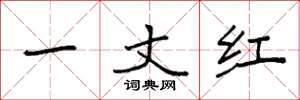 袁強一丈紅楷書怎么寫