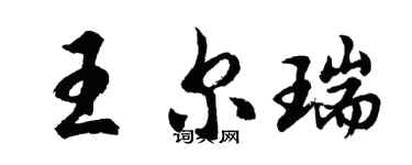 胡問遂王爾瑞行書個性簽名怎么寫
