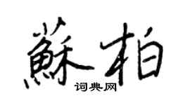 王正良蘇柏行書個性簽名怎么寫