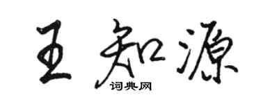 駱恆光王知源行書個性簽名怎么寫