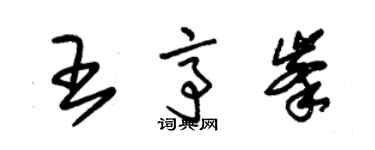 朱錫榮王亭峰草書個性簽名怎么寫