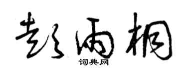 曾慶福彭雨桐草書個性簽名怎么寫
