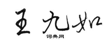 駱恆光王九如行書個性簽名怎么寫