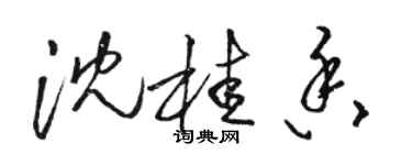 駱恆光沈桂香草書個性簽名怎么寫