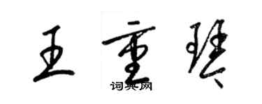 梁錦英王重琴草書個性簽名怎么寫
