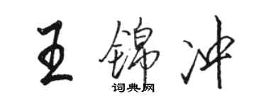 駱恆光王錦沖行書個性簽名怎么寫