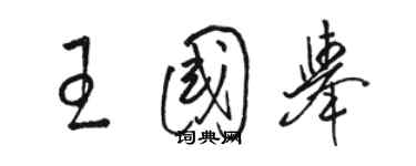 駱恆光王國舉草書個性簽名怎么寫