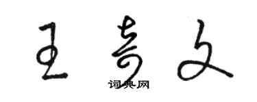 駱恆光王奇文草書個性簽名怎么寫