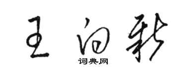 駱恆光王白新草書個性簽名怎么寫