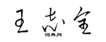 駱恆光王志全草書個性簽名怎么寫