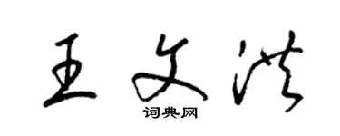 梁錦英王文洪草書個性簽名怎么寫