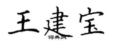 丁謙王建寶楷書個性簽名怎么寫