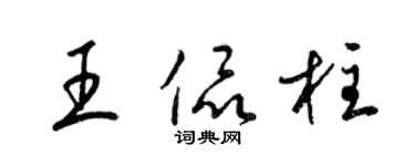 梁錦英王侃柱草書個性簽名怎么寫