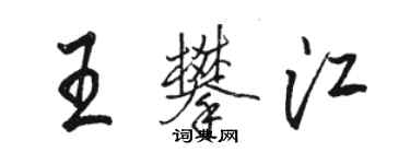 駱恆光王攀江行書個性簽名怎么寫