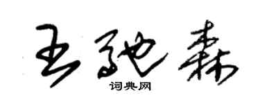 朱錫榮王馳森草書個性簽名怎么寫