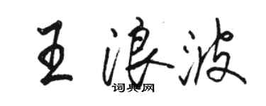 駱恆光王浪波行書個性簽名怎么寫