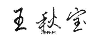 駱恆光王秋寶行書個性簽名怎么寫