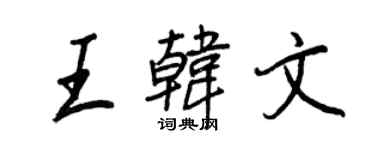 王正良王韓文行書個性簽名怎么寫