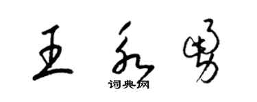 梁錦英王永勇草書個性簽名怎么寫