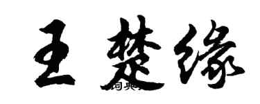 胡問遂王楚緣行書個性簽名怎么寫