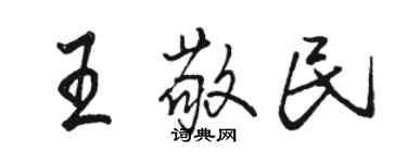 駱恆光王敬民行書個性簽名怎么寫