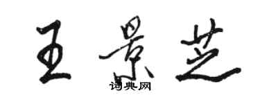 駱恆光王景芝行書個性簽名怎么寫