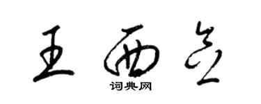 梁錦英王西念草書個性簽名怎么寫