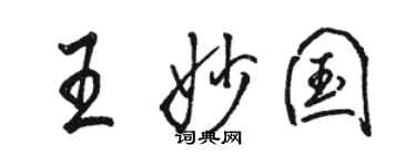 駱恆光王妙國行書個性簽名怎么寫